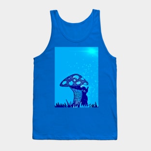 Elf Hiding Under Toadstool at Night Tank Top